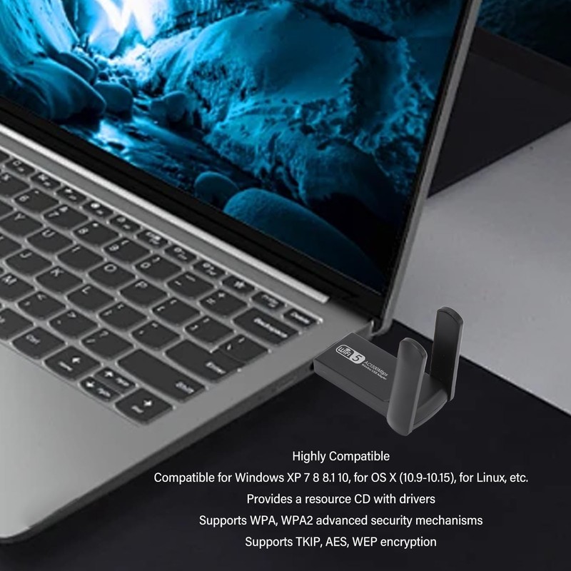USB3.0 WiFi Adapter 2.4GHz 5GHz Dual 5Dbi Antenna WiFi Dual