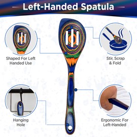 Lefty’s Left Handed Spatula Slotted Spoon - Pakka Kitchen Tool - Great for Cooking, Fipping, Turning Food, Egg Flipper, General Purpose - Gifts for Left-Handed People, Lefty, Adults, Chefs and Women
