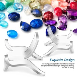 Crystal Display Stand, Acrylic Crystal Rock Holder, Clear Display Easel Stands Pedestal for Crystal, Geodes, Mineral Agate Fossil Coral Gemstone Small Collectibles Rock Display Stands - 10 Pcs