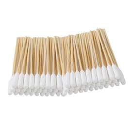 Q tips 100 Pcs, 6 Inch Pet Cotton Swabs for Ear, Long Thick Bamboo Sticks, Natural Bamboo Biodegradable, Organic Cotton Swabs for Cats Dogs, Pet Cleaning Supply