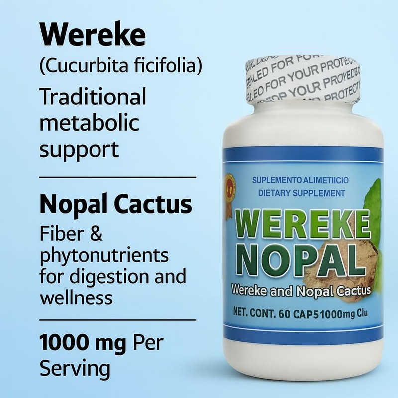 Wereke & Nopal Capsules – 60 Count (1000 mg Each)
