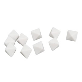 20 Pcs 8 Sided Dice Set Plastic White 2.8x2.8x2.8cm Pen Stickers Write Freely for Table Games Math Games Educational Activities