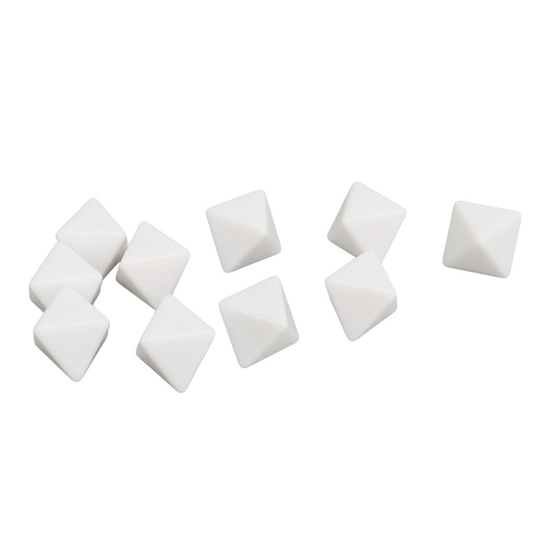 20 Pcs 8 Sided Dice Set Plastic White 2.8x2.8x2.8cm Pen