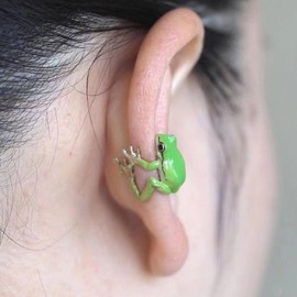 Cute Frog Ear Cuff Earrings for Women Green 3D Frog Earrings Vintage Frog Stud Earrings No Piercing Animal Earrings Birthday Jewelry Gifts for Women (Cuff)