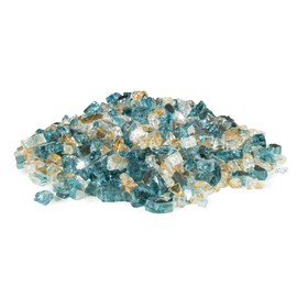 Golden Flame 1/2-Inch Fire Glass | Natural Gas or Propane | Fire Pit, Table, and Fireplace | Indoor or Outdoor | Brilliant Jewel-Like Color | Sunset Cove Reflective (10lbs)