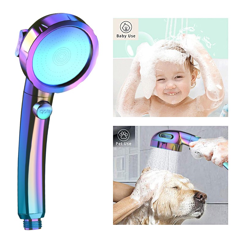KAIYING Drill-Free High Pressure Handheld Shower Head with ON/OFF Switch,