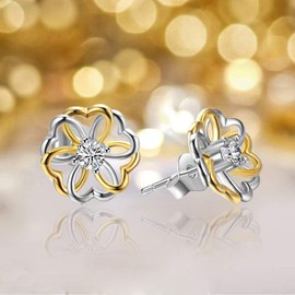 925 Sterling Silver Sunflower Stud Earrings For Women Love Heart Stud Earrings My Sunshine Jewelry Mothers Day Gifts Unique Earrings Gifts For Mom Wife Girlfriends Daughter Granddaughter Birthday