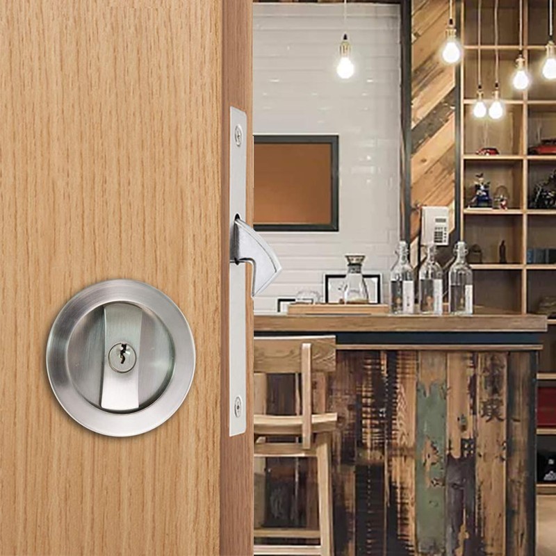 CCJH Invisible Barn Wood Sliding Door Gate Cup Handle Lock