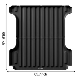 WEIZE Truck Bed Mat for Ram1500/Ram 1500 Classic 2019-2025(5.7ft,67.4in), All Weather Protection TPE Truck Bed Liner Durable Easy Clean Black