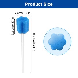 Pack of 80 Mouth Care Sticks, Neutral, Portable Mouth Sponge, Disposable, Sterile Cotton Buds, Disposable Oral Care Sponge Swabs, Mouth Sticks for Children and Adults (Blue)