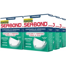 Sea-Bond Kit Almohadilla Adhesiva para Dentaduras Postizas Superiores, 6 pack 12 Piezas Cada una