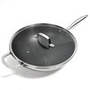 Lexi Home Tri-ply 5 Qt. Stainless Steel Nonstick Wok with