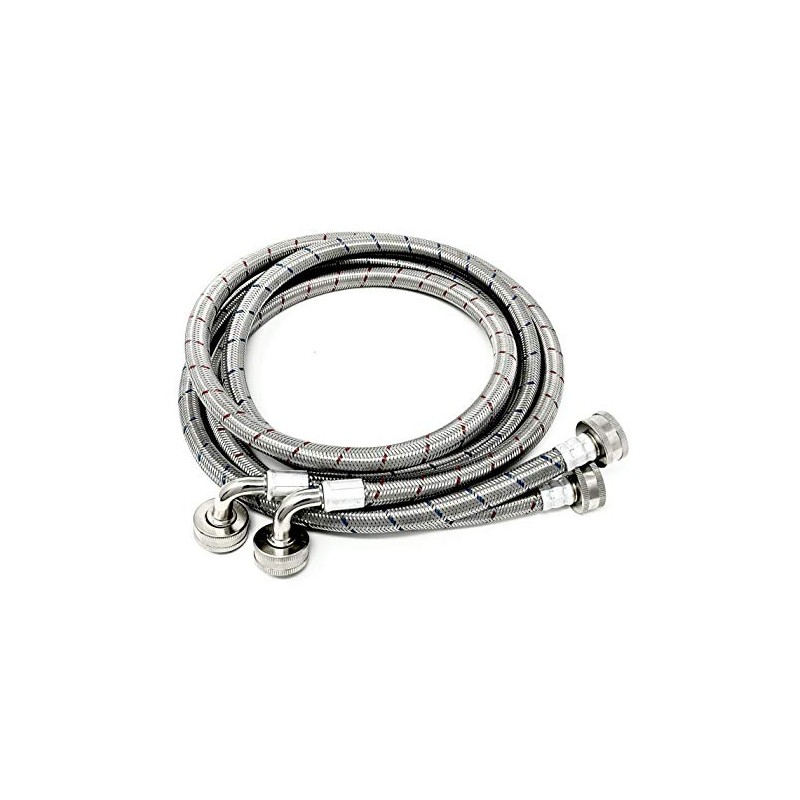 2-Pack Premium Stainless Steel Washing Machine Hoses - 5 FT