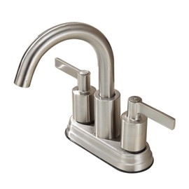Derengge Bathroom Sink Faucet,4 Inch Centerset Bathroom Faucet,Two Handle Lavatory Faucet with Push up Pop-up Drain,Brushed Nickel,F-S4501-BN