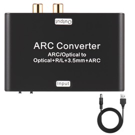 Audio Extractor Optical Carbon Steel Optical Audio Signal Converter Four Port Synchronous Output Sound Converter for TV.(Black)