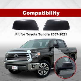 Front Half Mirror Cap Cover For Toyota Tundra Sequoia 2007-2021 Replace 87915-0C040, 87945-0C020, Driver & Passenger Side Mirror Cap Cover.(Carbon Fiber Pattern)