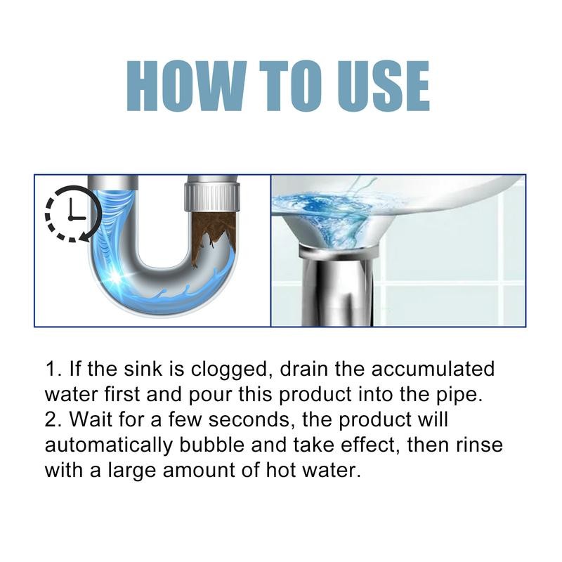 Jue-Fish Pipe Dredge Deodorant, Magic Powder Drain Clog Remover, Pipe