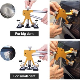 GLISTON Auto Dent Puller Kit with Golden Lifter Dent Remover, Car Body Slide Hammer Paintless Dent Repair Set