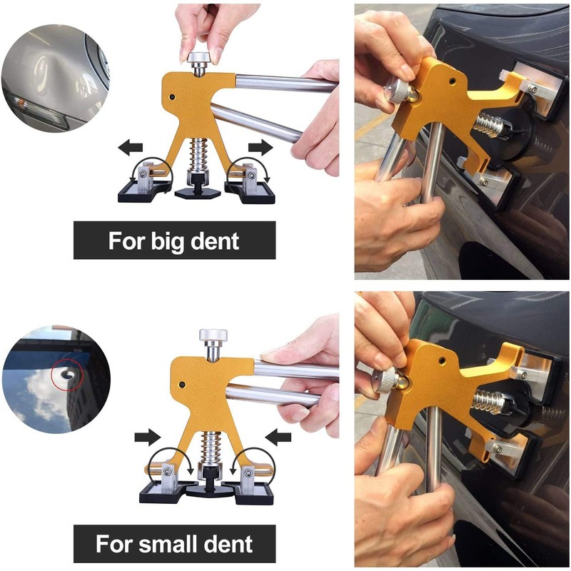 GLISTON Auto Dent Puller Kit with Golden Lifter Dent Remover,