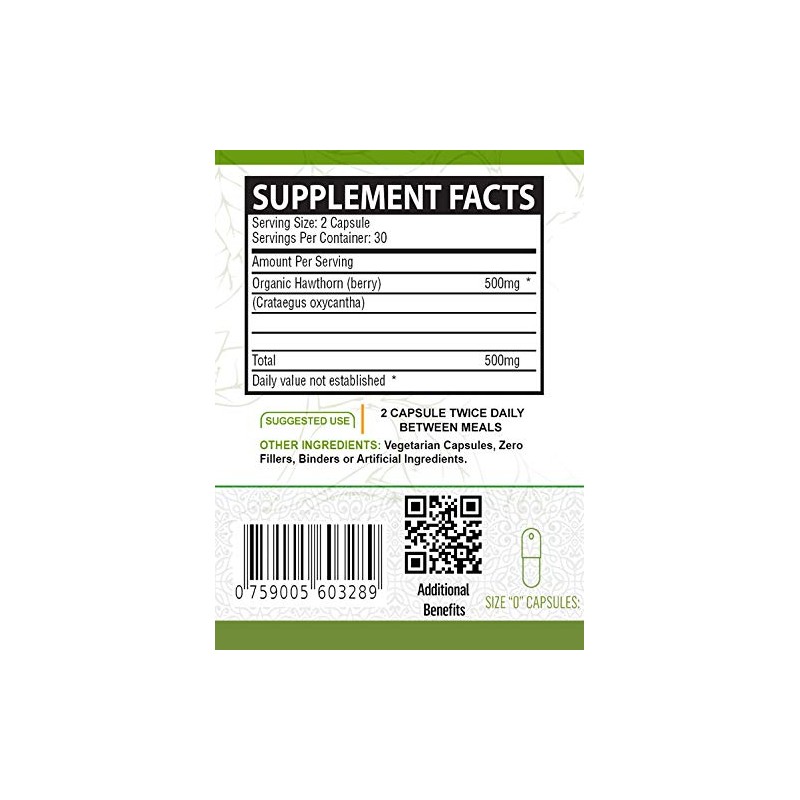 NutreeVit 100% Organic - Hawthorn Berry Powerful Superfood Formula (200