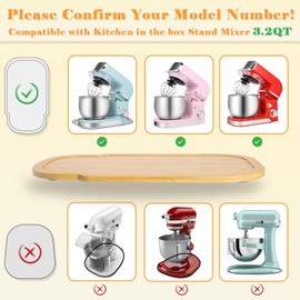 Bamboo Mixer Slider, Compatible with 3.5 QT Kitchen in the Box Stand Mixer Countertop Appliance Slider, Sliding Tray for Kitchen Appliance, Stand Mixer Slider, Countertop Appliance Slider, Natural