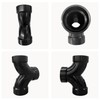 Lesso 3''Double Degree 90 ELBOW ABS pipe fittings Black, 3
