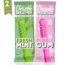 Essential Oil Aromatherapy Chew Fidget Toy Puffer to Calm Cravings Reduce Stress Smell or Puff:_Fresh Mint / Bubble Gum