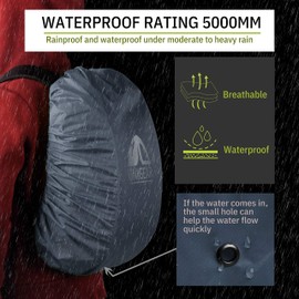 Unigear 10-90L Rainproof Backpack Cover Waterproof Dustproof Abrasion Resistant Durable for Camping, Hiking, Travel, Cycling (Grey, XXL)