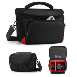 Bolsa para Cámara DSLR/SLR/Mirrorless,Mochila para Camara Fotografica,Impermeable,Estuche Camara con Divisores Desmontables y Cubierta de lluvia,Funda para Cámara,Compatible con Canon, Nikon, Sony