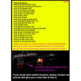 Navinio Trunk Handle Vehicle Camera Integrated into Case Handle Rear View Camera Parking Reverse for A6L/Q7/A3 8P 8V /A4 B6 B7/A6L/8E /S5 (Model 01678=110x30 mm)