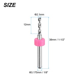 uxcell PCB Drill Bits 2.1mm Tungsten Carbide Rotary Tool Jewelry CNC Engraving Print Circuit Board Micro Drill Bits 1/8 Inch Shank 5 Pcs