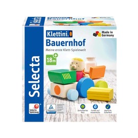 Selecta 62076 Klettini Farm Velcro Stacking Toy, 7 Pieces, Multi-Coloured