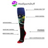 MadSportsStuff Medieval Dragon Soccer Style OTC Socks (Black/Red, Medium)