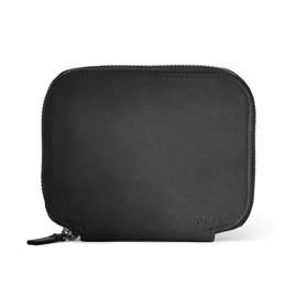 Distil Union ZipWallet | Minimalist Leather Zip Wallet | RFID Shielding, Coin Pouch, 3 Card Slots, Exterior Quick Access Pocket (Black)