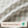 DAPU Linen Sheets Set Full, Gingham Check Plaid 100% Washed