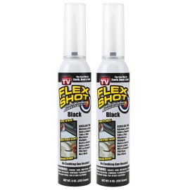 Flex Shot Rubber Adhesive Sealant Caulk, 8-oz, Black (2 Pack)