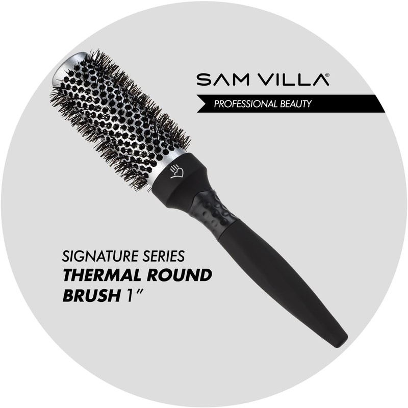 Sam Villa Signature Nylon & Boar Bristle Hair Brush Thermal
