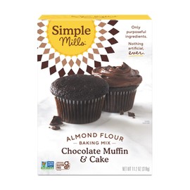 Simple Mills Almond Flour Baking Mix, Chocolate Muffin & Cake Mix - Gluten Free, Plant Based, Paleo Friendly, 11.2 Ounce (Pack of 3)