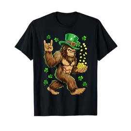 St Patricks Day Bigfoot Sasquatch Shamrock Men Women Kid T-Shirt