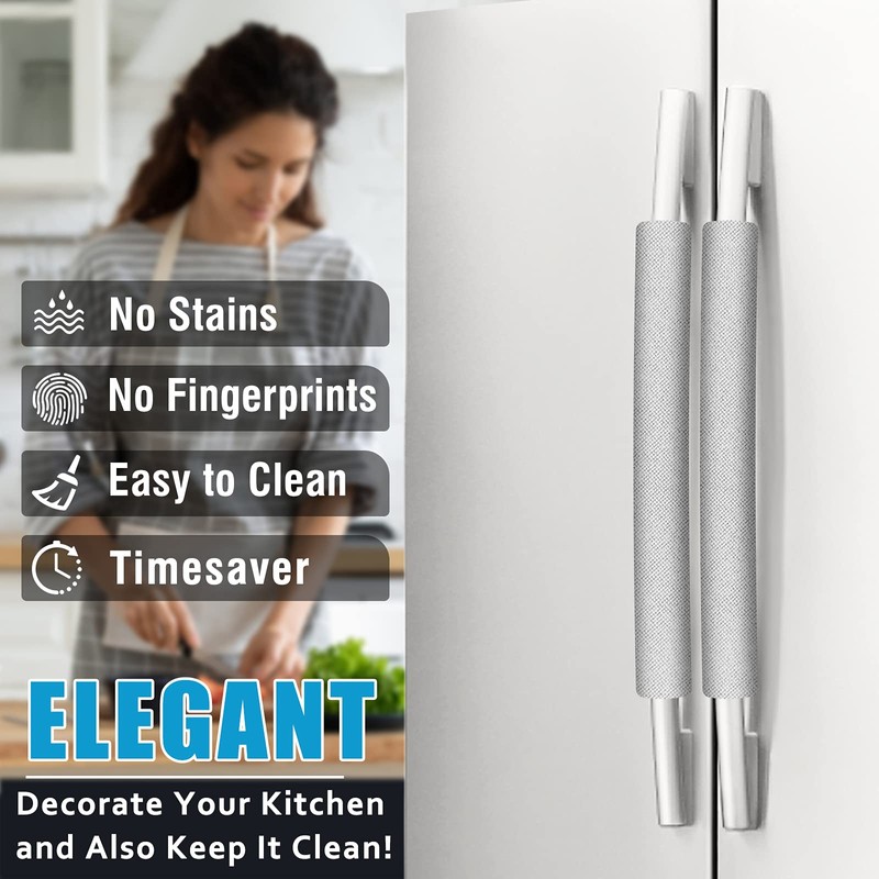 ELCOOR Refrigerator Handle Covers, Set of 6, Trimmable, Washable, Appliance