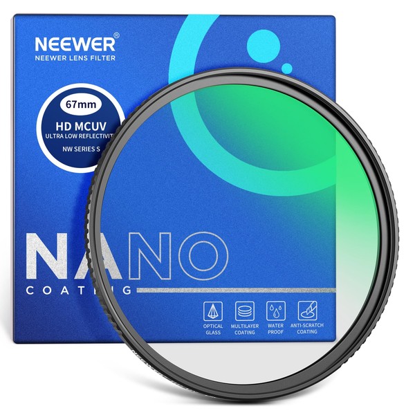 Neewer 67mm Ultra Low Reflectivity UV Lens Filter, UV Protection