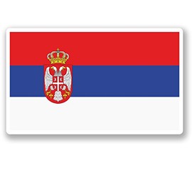 2 x 10cm Serbia Flag Vinyl Sticker Bike Laptop Car Travel Luggage Serbian #5294 (10cm Wide x 6cm Tall)