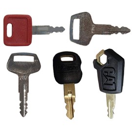 RAParts One New 5-Piece Heavy Equipment Master Key Set Fits John Deere Fits CAT Komatsu and Kato