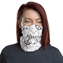 TeeChic Designs Peace Love Soap wash your hands Neck Gaiter/large headband