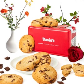 David's Cookies Freshly Baked Cookies Assortment - Delicious Handmade Soft Variety - Exquisite Gourmet Gift for Friends & Family on Special Occasions - Chocolate Chunk Cookies in Sweet Sampler Tin
