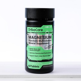DrBioCare Magnesium Glycinate, Contains Ashwagandha, Vitamin d3, Vitamin C, Turmeric ,Milk Thistle,Calcium ,Vitamin E - Specification: 1 bottle