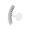 PIERCINGLINE PTFE Labret with Internal Thread + Titanium Attachment Crystal