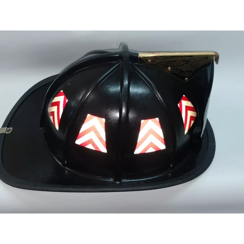 8 Reflective Subdued Red and Black Chevron Fire Helmet Tetrahedrons