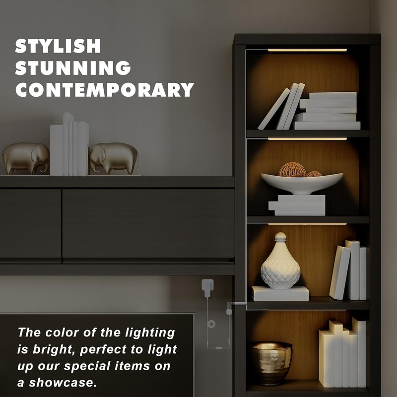 JUSJUBR Led Shelf Lights, 4x12 Inch Warm White 3000K Dimmable