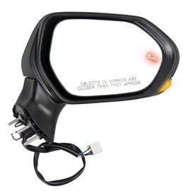 Dexepe Passenger Side Mirror Assembly Compatible with Toyota Camry 2018-2024 Heated with Blind Spot Monitor, Turn Signal, Power Adjustable Glass Replace 8791006840 8791033C30 Black (7Pin Right)